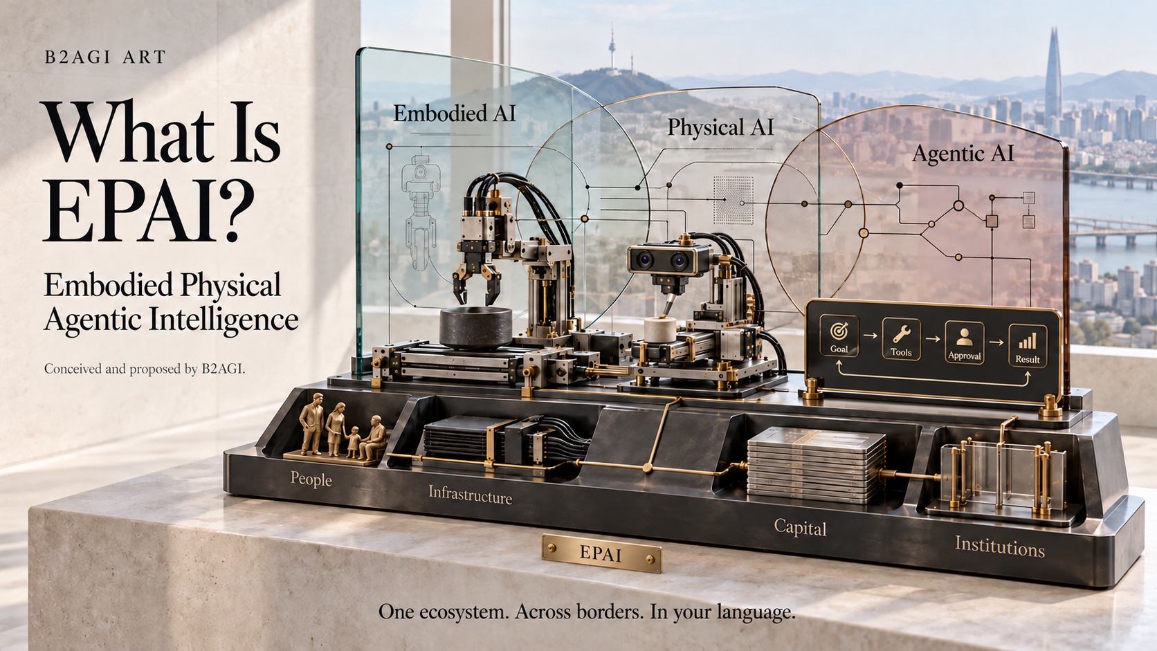 EPAI: Embodied AI, Physical AI and Agentic AI connected with people, infrastructure, capital and institutions